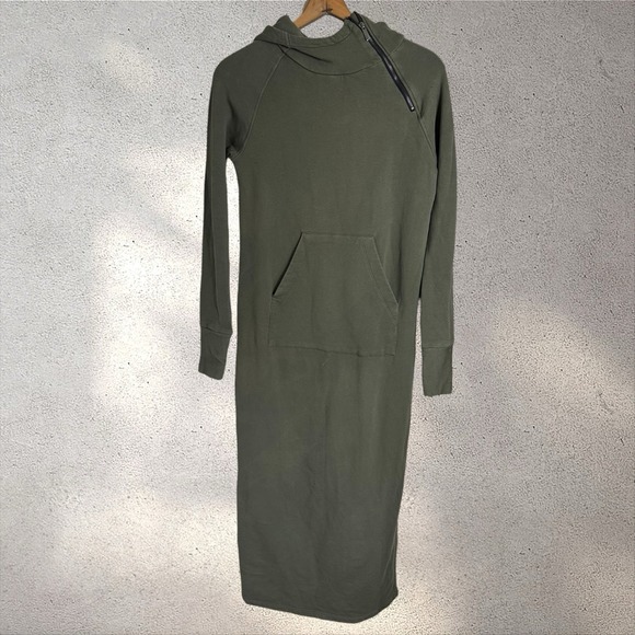 Marcella Tompkins Sweatshirt Hooded Dress Green Women's Medium - Picture 3 of 7